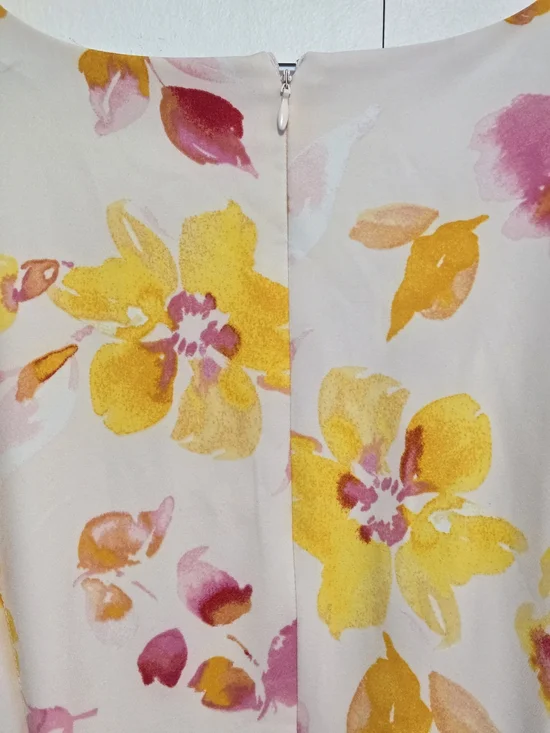Lane Bryant Floral Fit & Flare Dress Size 20 NWT Pink Yellow Spring Midi - Picture 6 of 6